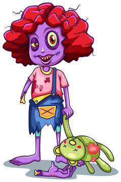 A kid zombie character