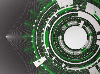 Obraz premium Abstract green digital technology background. Abstract technology communication concept. Various technology elements.