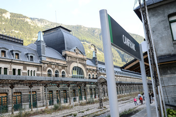 Canfranc abandoned train station in spainish pyrenees