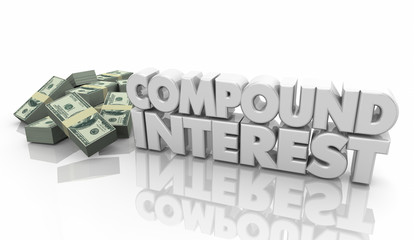 Compound Interest Money Income Growth Increase 3d Illustration