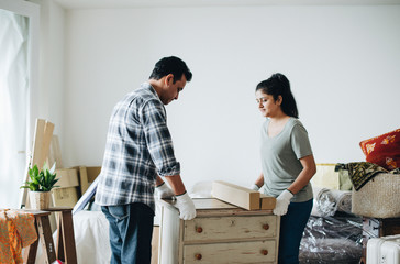 Couple moving into a new house