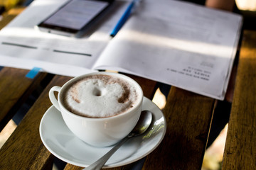 Coffee and cake on the day off.