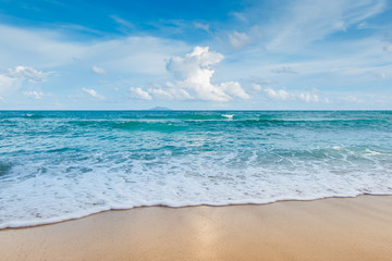 Beautiful wave from the sea and beautiful sky in Phuket Thailand