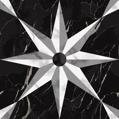 Gardinen Luxury Marble Mosaic Star Sign Seamless Pattern © kronalux