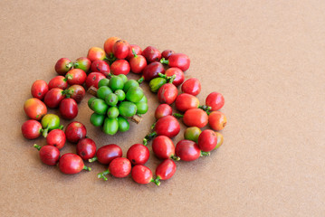 Coffee been on wooden background