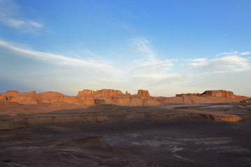 Wonderful rock formations created by the nature on the Lut Desert - Dasht-e-Lut, the hottest and driest places on the planet, locate near Kerman, Iran