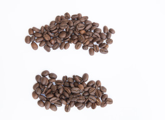Coffee been on white background