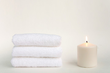 Obraz na płótnie Canvas Beauty spa salon bath towels body care concept