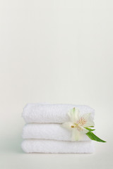 Obraz na płótnie Canvas Beauty spa salon bath towels body care concept