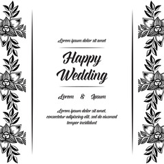 Obraz premium Wedding botanical ornament card with flowers vector art