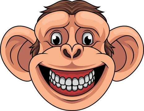 Cartoon monkey head mascot