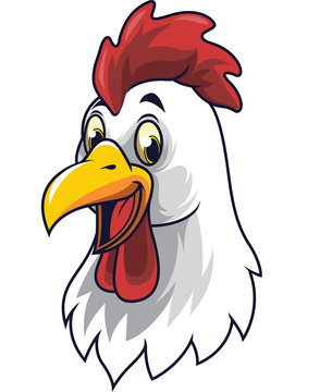 Cartoon happy rooster smiling