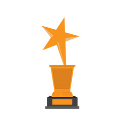 Star shape golden trophy . Vector illustration design