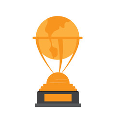 Earth globe shape golden trophy. Vector illustration design