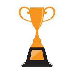 Isolated golden trophy image. Vector illustration design