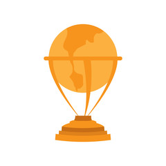 Earth globe shape golden trophy. Vector illustration design