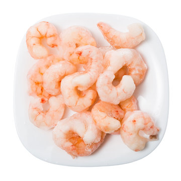 Plate Of Frozen Shrimp