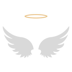 Obraz premium Halo and Angel Wings - Gold halo with set of two white angel wings