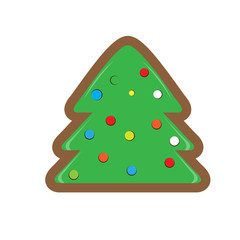 Gingerbread with a christmas tree shape. Vector illustration design