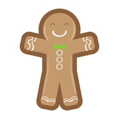 Isolated happy gingerbread man. Vector illustration design