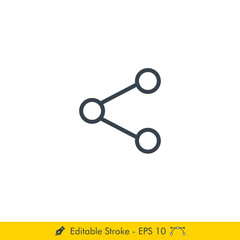 Share Icon / Vector - In Line / Stroke Design