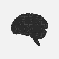 Puzzle Pieces Silhouette Brain Jigsaw Puzzle Brain