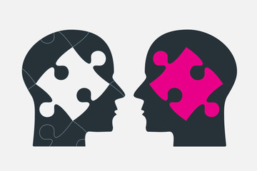 Puzzle Piece Heads Jigsaw. Puzzle Object. Head.