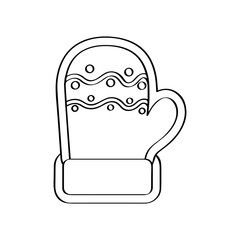 Gingerbread with a christmas glove shape. Vector illustration design