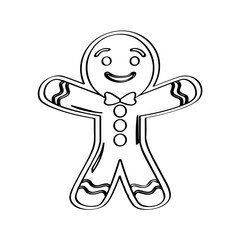 Isolated happy gingerbread man. Vector illustration design