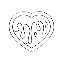 Christmas gingerbread with a heart shape. Vector illustration design