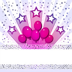 Abstract star burst background. Pink vector background. Template frame for greeting cards, invitations, gift and banners