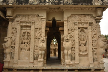 Fototapeta na wymiar Kanchi Kailasanathar Temple, Kanchipuram, Tamil Nadu, India