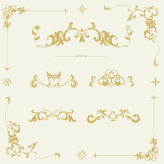 Vintage flourish ornament frame vector