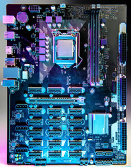 Computer motherboard on the table