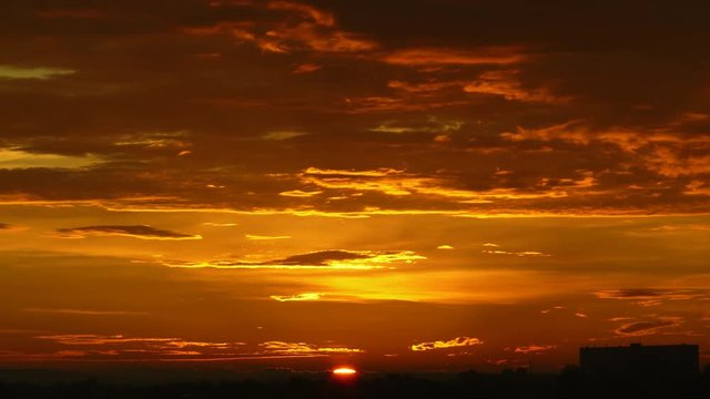 Timelapse sunrise over the city in 4k UltraHD.