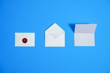 mail on blue background  メール、郵便