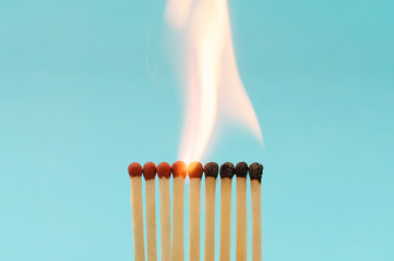 Group of burning matches