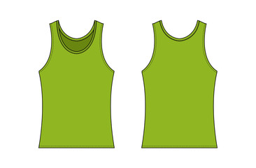 women's tank top template illustration / green