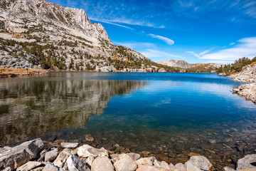 Bishop Pass lake reflection