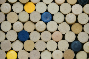 Synthetic Wine Corks Loosely Stacked on Display