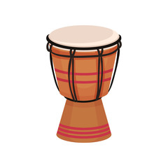 Ethnic drum musical instrument vector Illustration on a white background