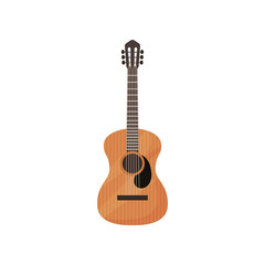 Obraz premium Classical guitar, musical instrument vector Illustration on a white background