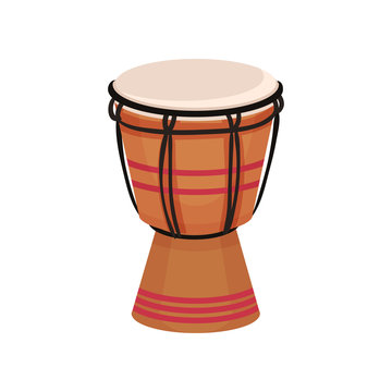 Ethnic drum musical instrument vector Illustration on a white background