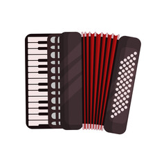Accordion musical instrument vector Illustration on a white background
