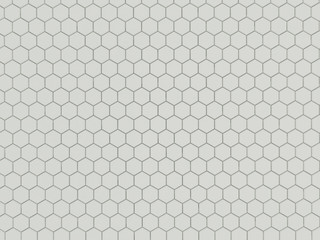 White geometric hexagonal abstract background. 3d rendering