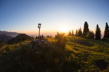 Evening mountains in the tract Kok Zhailau near the city of Almaty, Kazakhstan