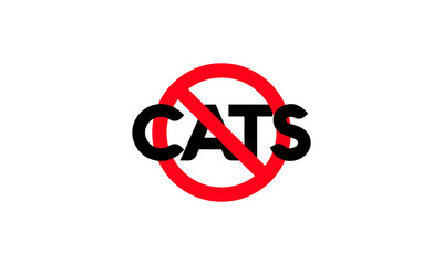 No Pet Cats Allowed Cancelled Flat Style Sign