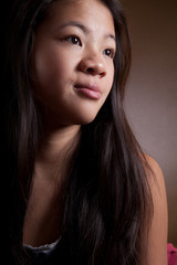 Fototapeta premium Portrait of a young teenager girl in studio