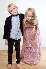 Portrait of a brother and sister in studio