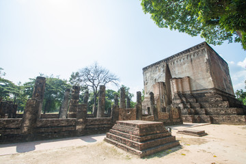 Fototapeta na wymiar Wat Sri Chum temple in Sukhothai historical park. Sukhothai, Thailand.This is declared as a World Heritage Site by UNESCO.